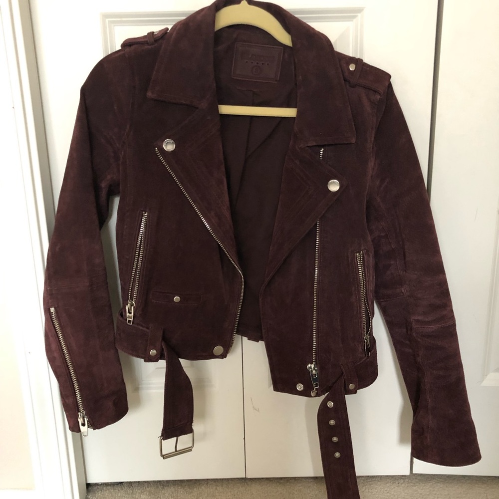 BLANKNYC eggplant suede jacket size S
